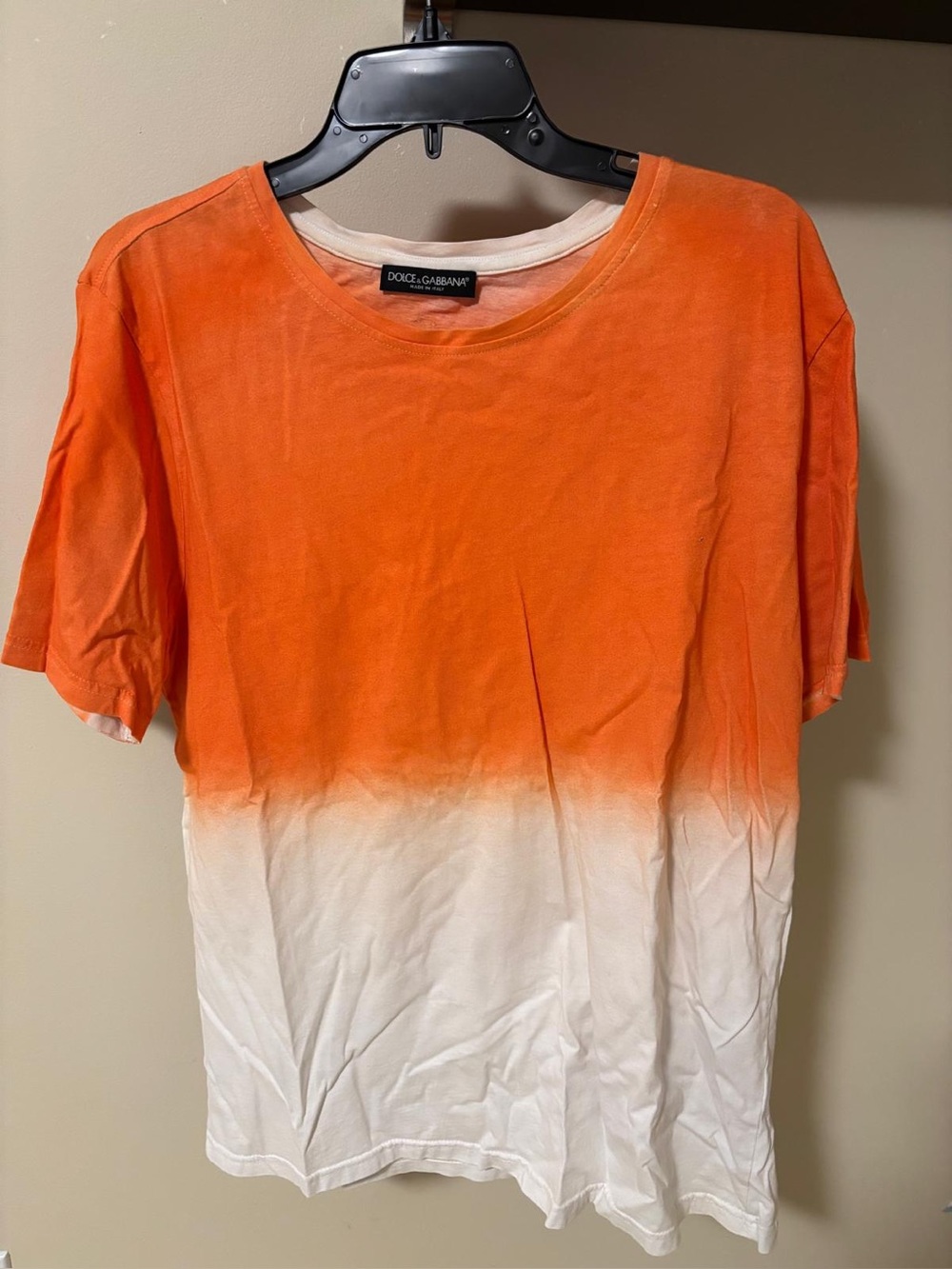 Dolce & Gabbana Orange to White Ombre Cotton Tee - Size M/L